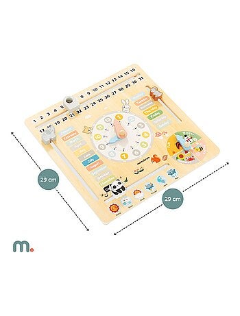 Calendrier éducatif montessori bois anglais mamabrum
