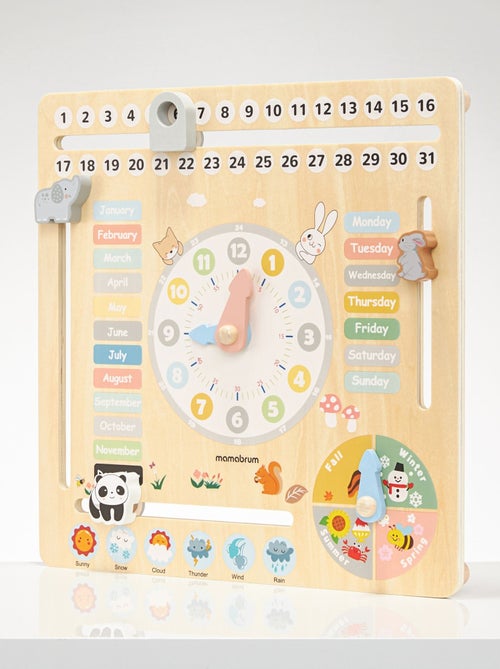 Calendrier éducatif Montessori bois anglais Mamabrum - Kiabi