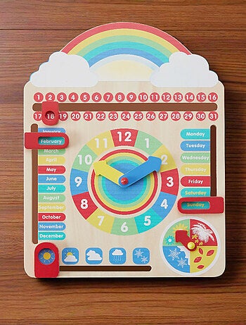 Calendrier en Bois pour Enfants, Jeu Éducatif Préscolaire