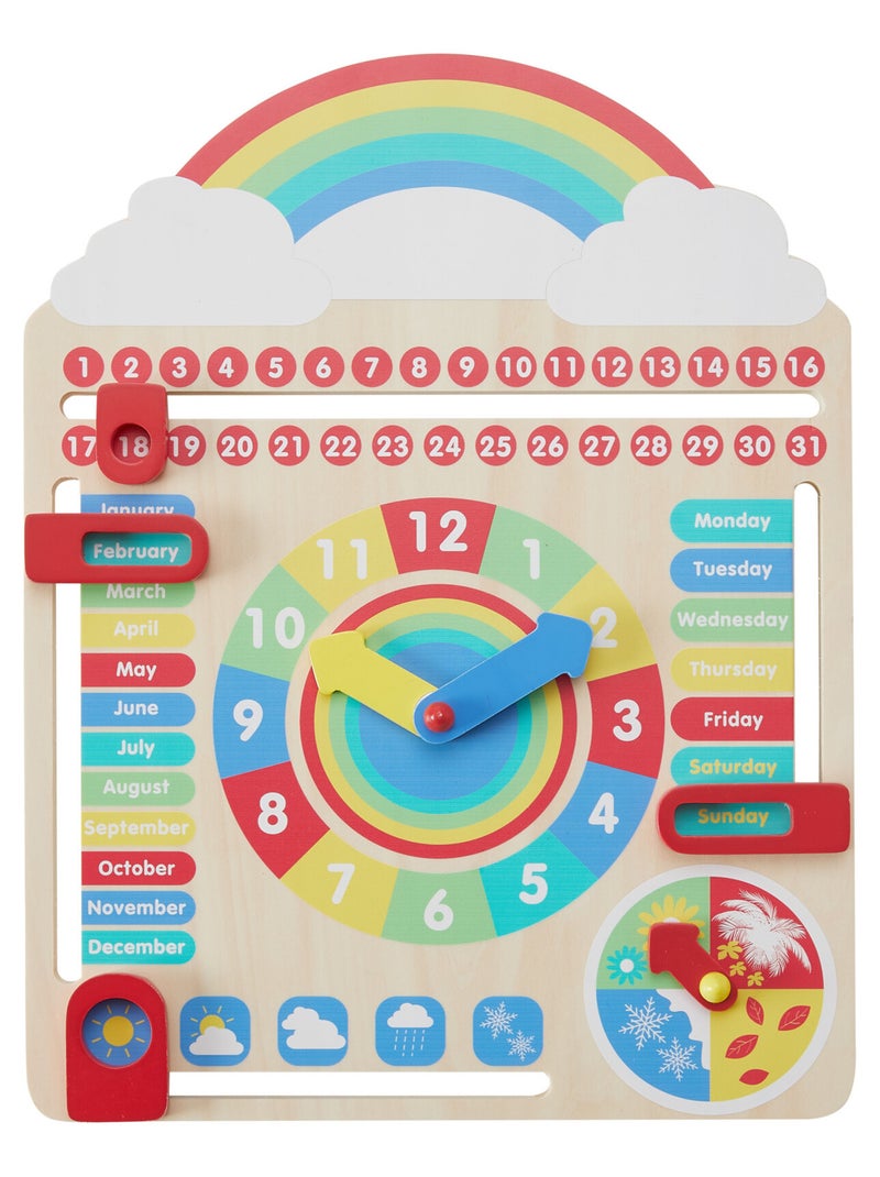 Calendrier en Bois pour Enfants, Jeu Éducatif Préscolaire Multicolore - Kiabi