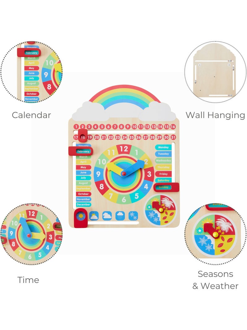 Calendrier en Bois pour Enfants, Jeu Éducatif Préscolaire Multicolore - Kiabi