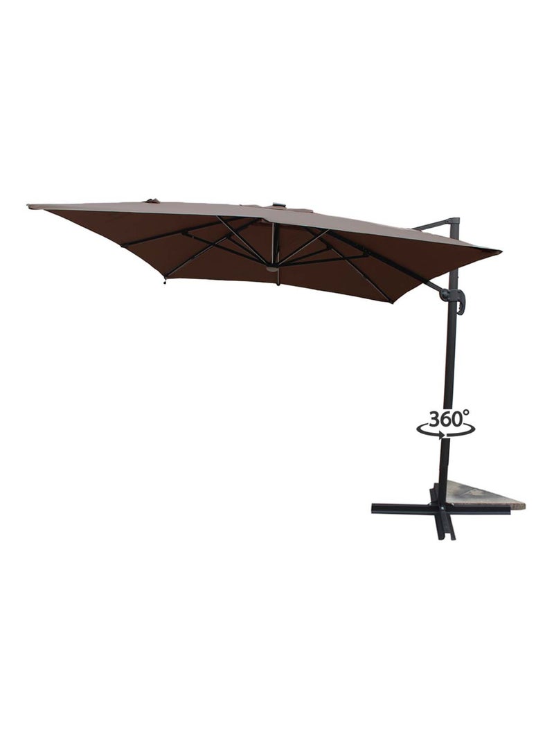 Calvia Chocolat - Parasol Rotatif led 3 x 4 m en aluminium Marron - Kiabi