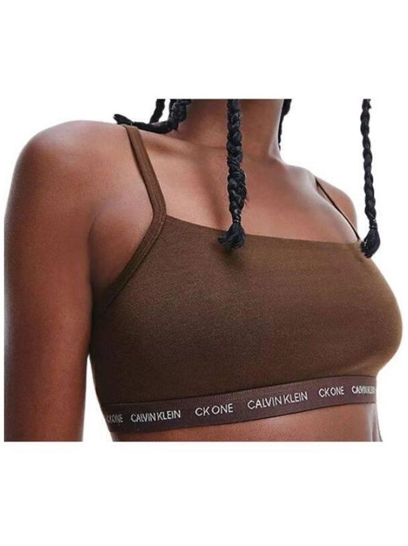 Calvin Klein - Brassières de sport motif/style Logo répété SPRUCE Marron foncé - Kiabi