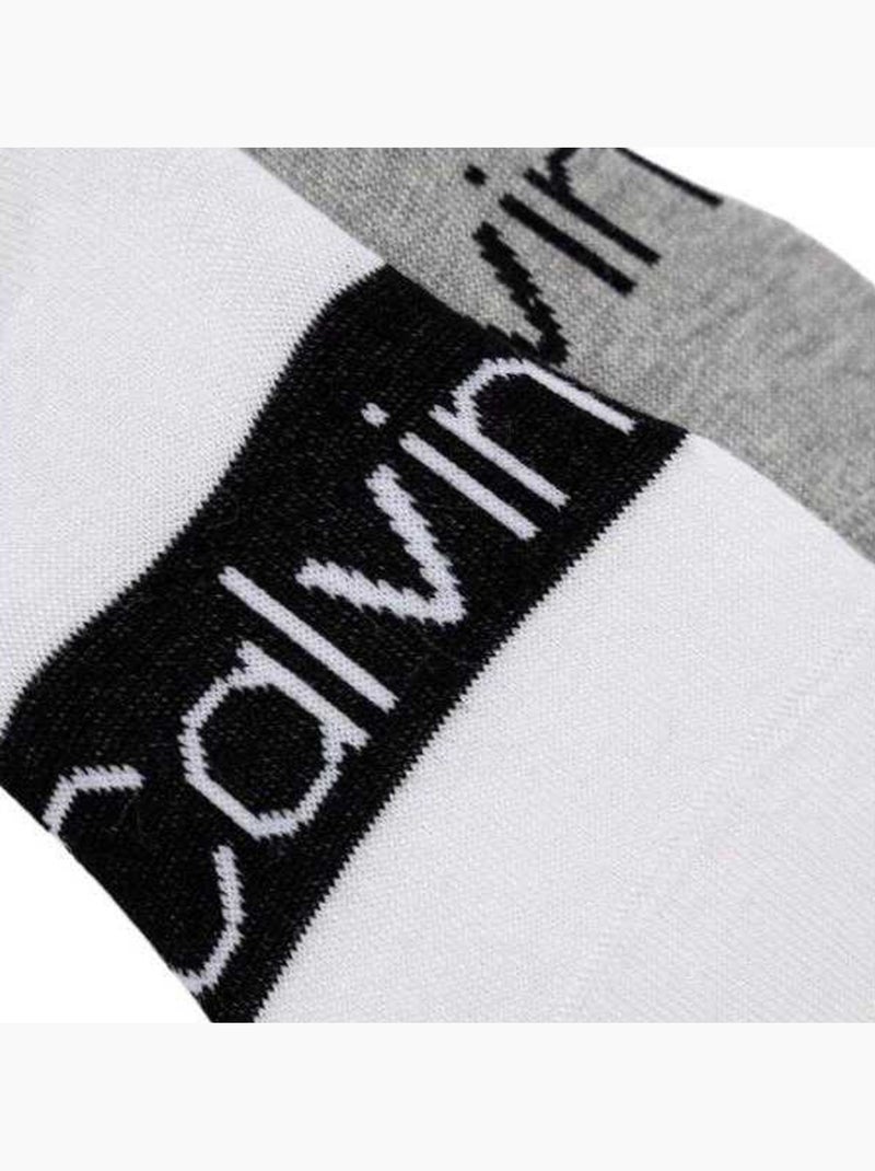 Calvin Klein - Chaussettes motif/style logo Blanc Gris - Kiabi