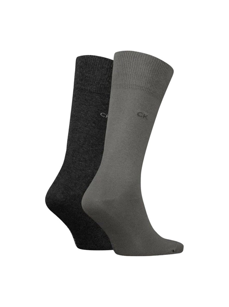 Calvin Klein - Chaussettes motif/style Logo brodé Gris Kaki - Kiabi