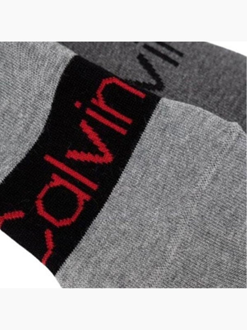 Calvin Klein - Chaussettes motif/style logo Gris foncé - Kiabi