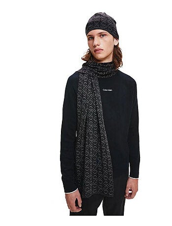 Calvin Klein - Ensemble bonnet et écharpe style Monogramme
