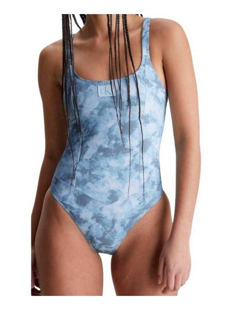 Calvin Klein - Maillot de bain 1 pièce motif/style tie-dye Bleu - Kiabi