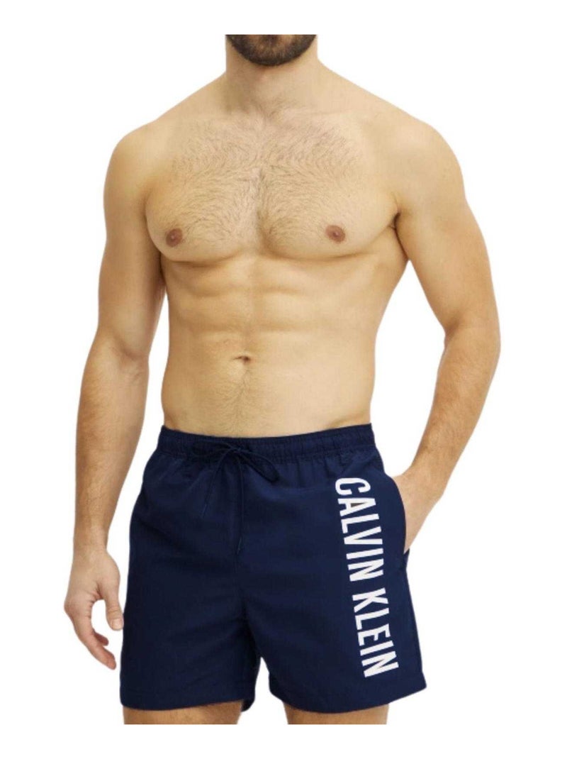Calvin Klein - Short de bain motif/style logo Bleu marine - Kiabi