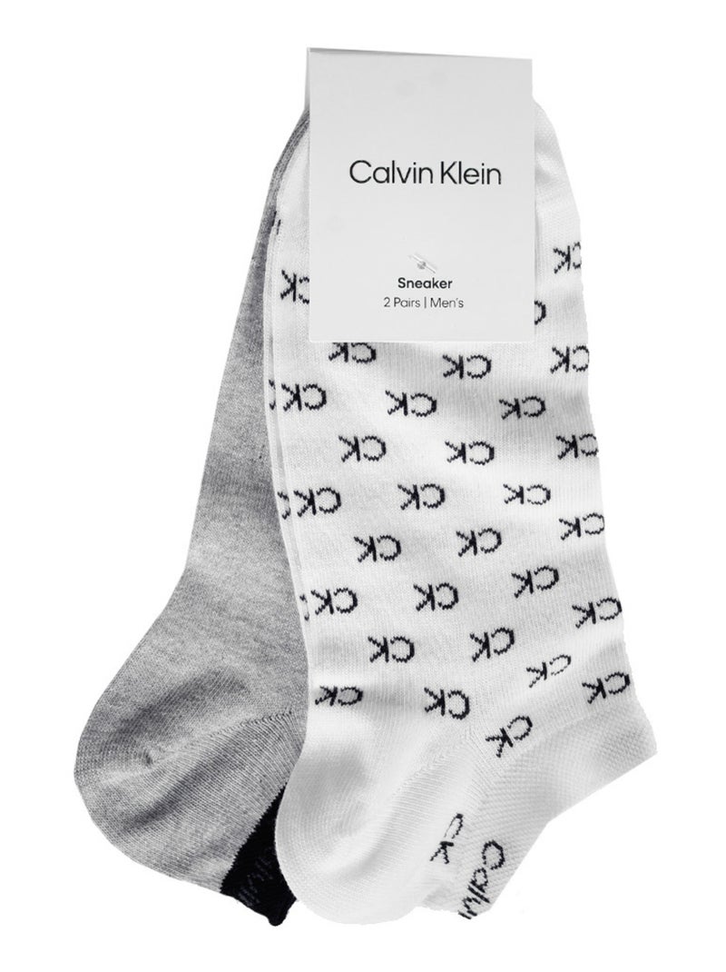 Calvin Klein - Socquettes motif/style imprimé intégral Blanc Gris - Kiabi