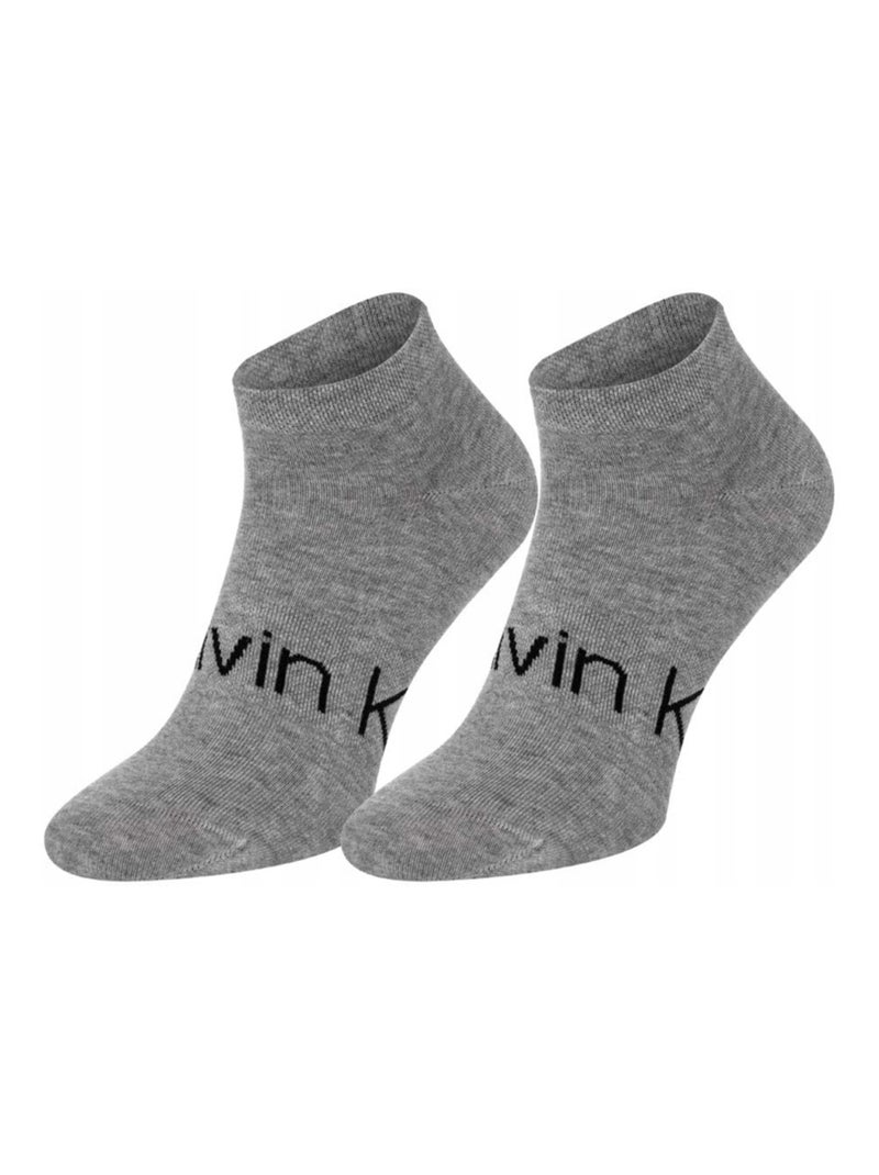 Calvin Klein - Socquettes motif/style logo Blanc Gris - Kiabi