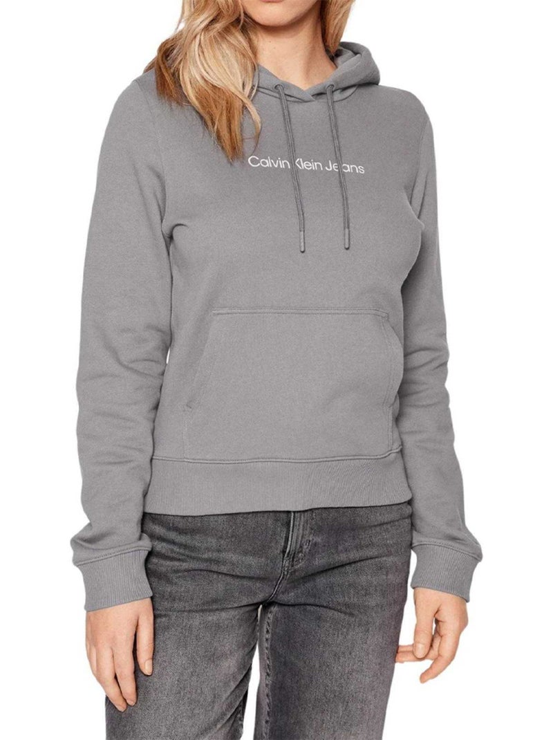 Calvin Klein - Sweat à capuche motif/style logo Gris - Kiabi