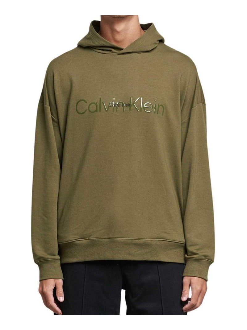 Calvin Klein - Sweat à capuche motif/style logo Vert - Kiabi