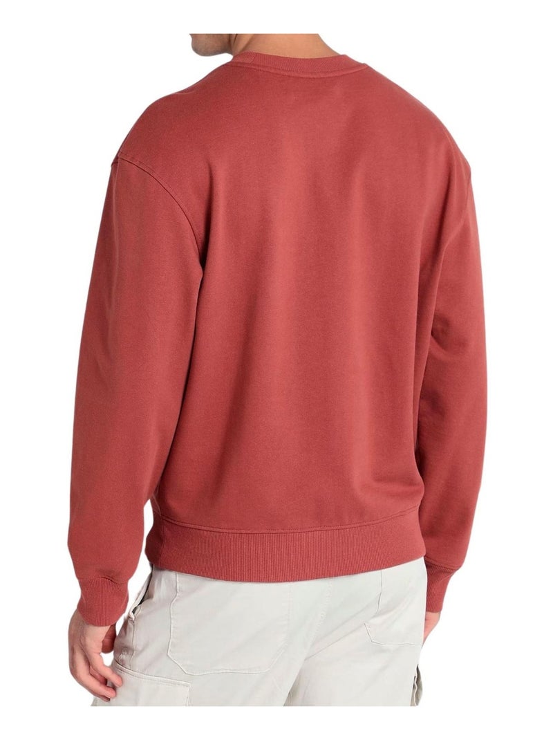 Calvin Klein - Sweat motif/style Logo brodé Rouge brique - Kiabi