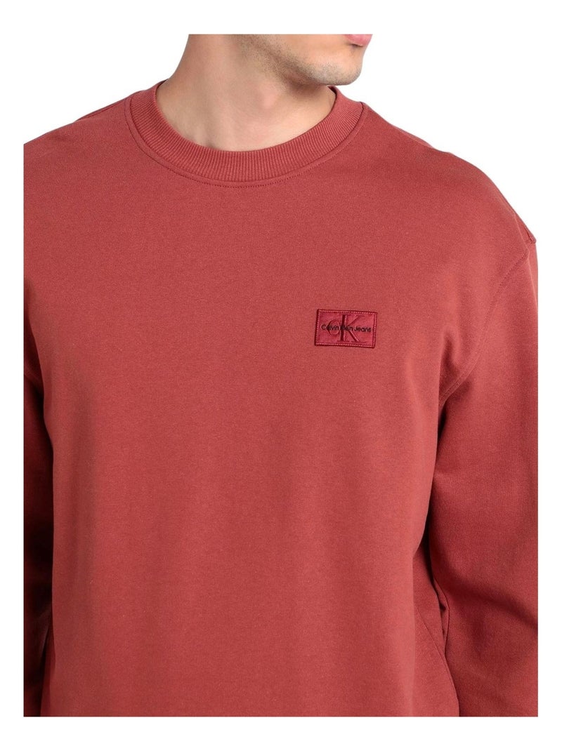 Calvin Klein - Sweat motif/style Logo brodé Rouge brique - Kiabi