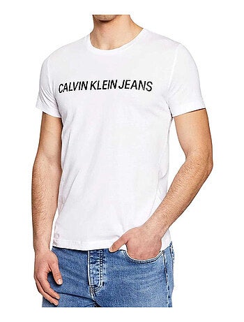 Calvin Klein - T-shirt motif/style Logo et bande JEANS