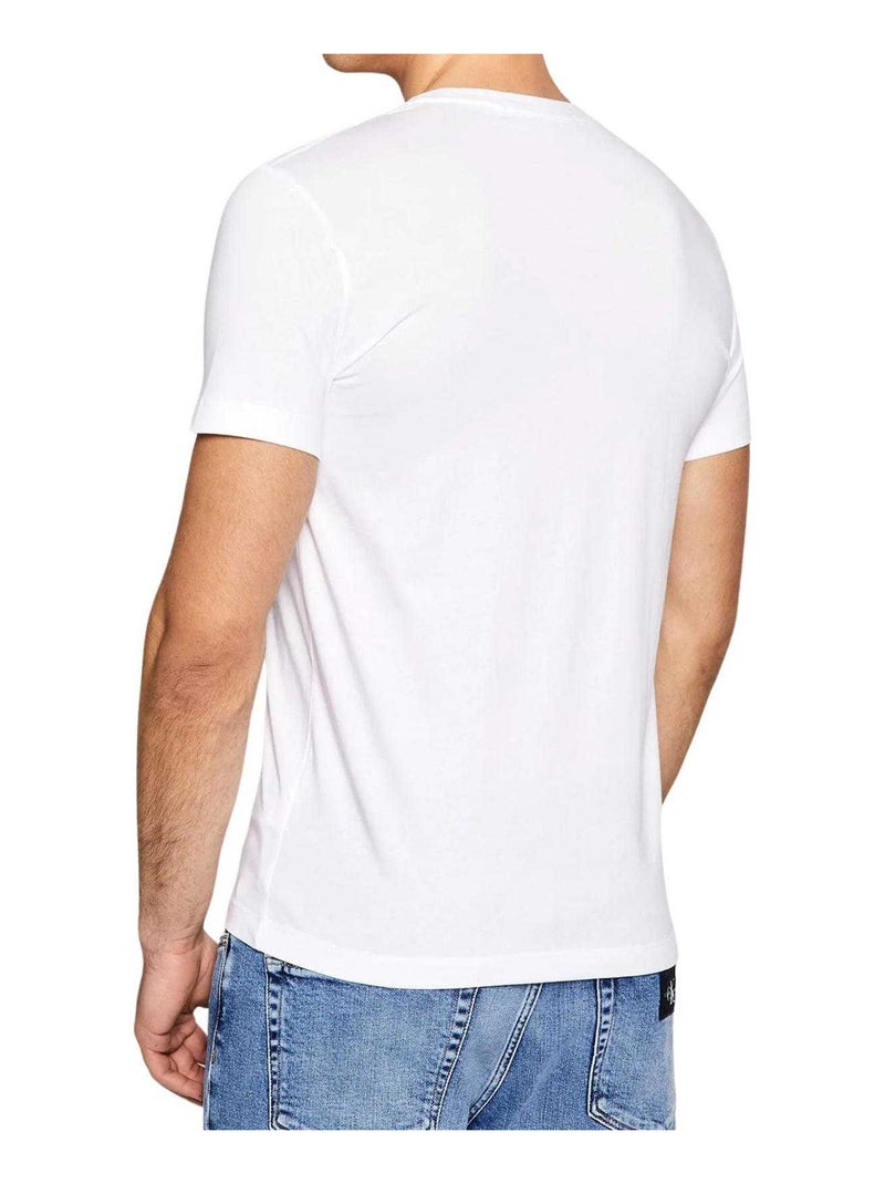 Calvin Klein - T-shirt motif/style Logo et bande JEANS Blanc - Kiabi