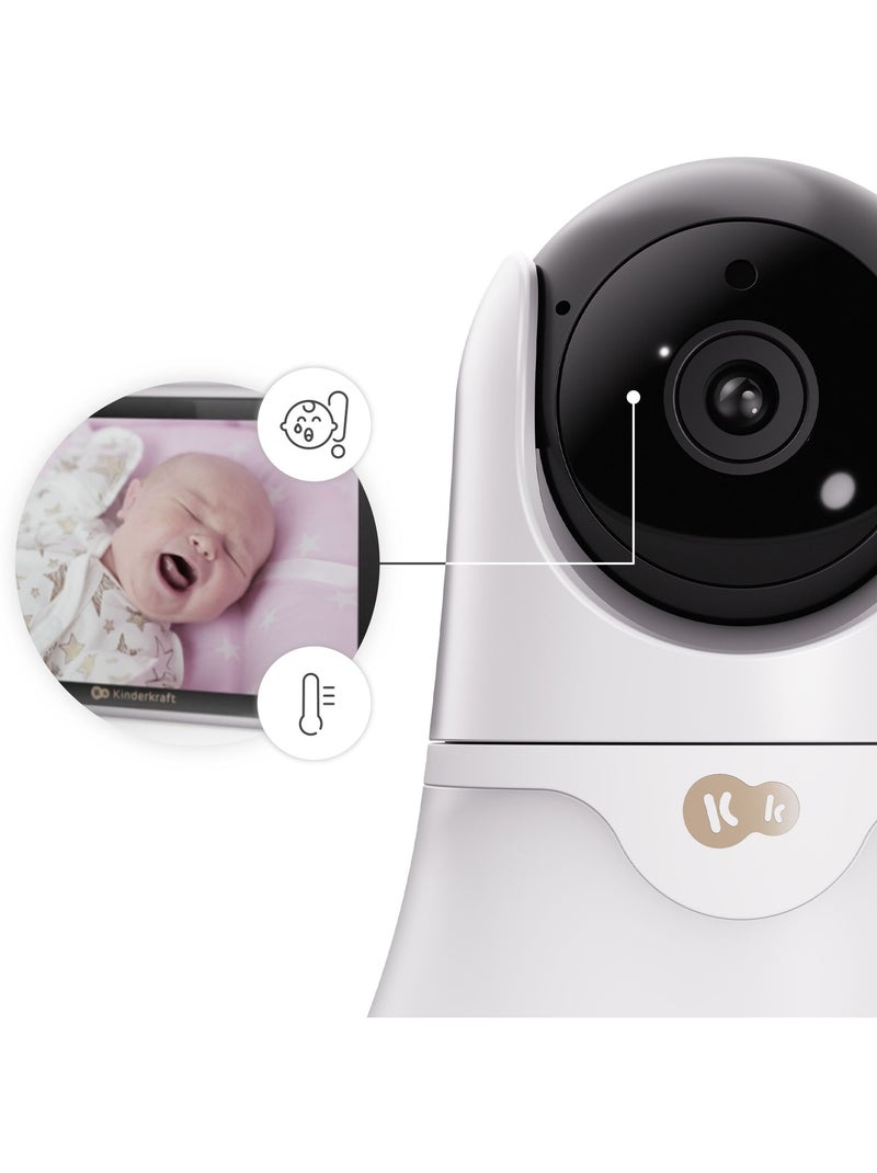 Caméra Babyphone Kinderkraft NITEEYE GLOW Full HD vision nocturne audio température à distance Blanc - Kiabi