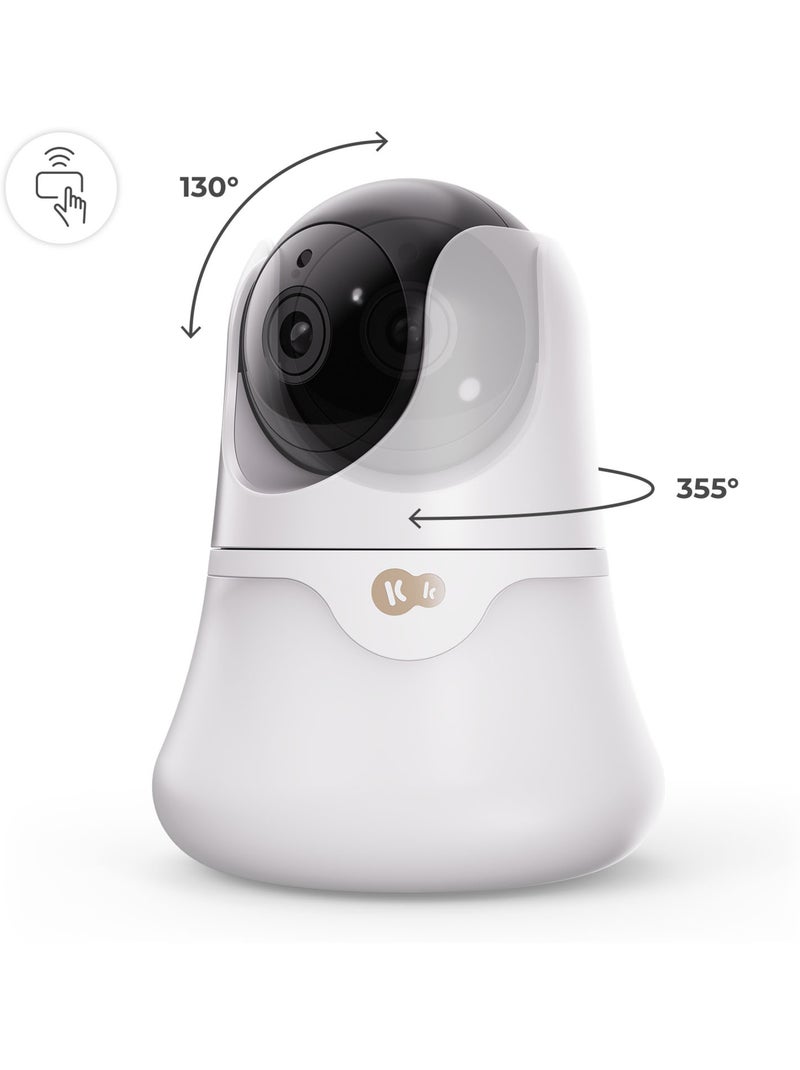 Caméra Babyphone Kinderkraft NITEEYE GLOW Full HD vision nocturne audio température à distance Blanc - Kiabi