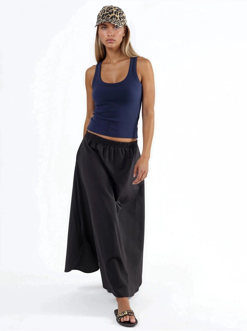 Cami côtelé en modal et coton busem Bleu marine - Kiabi