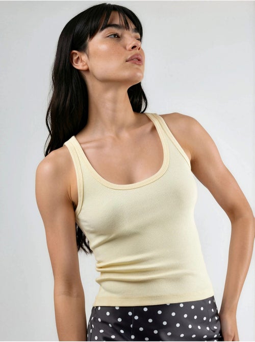 Cami côtelé en modal et coton busem - Kiabi Cami côtelé en modal et coton busem - Kiabi
