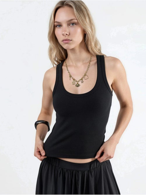 Cami côtelé en modal et coton busem - Kiabi Cami côtelé en modal et coton busem - Kiabi