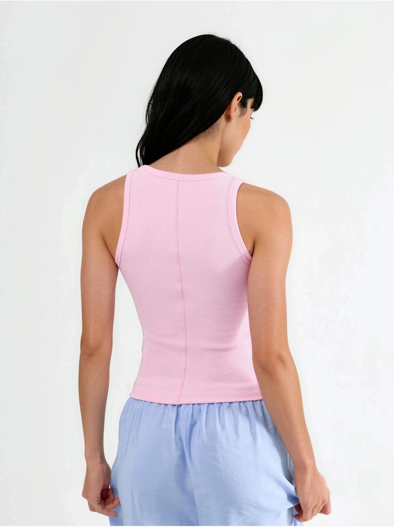 Cami côtelé en modal et coton busem Rose pâle - Kiabi