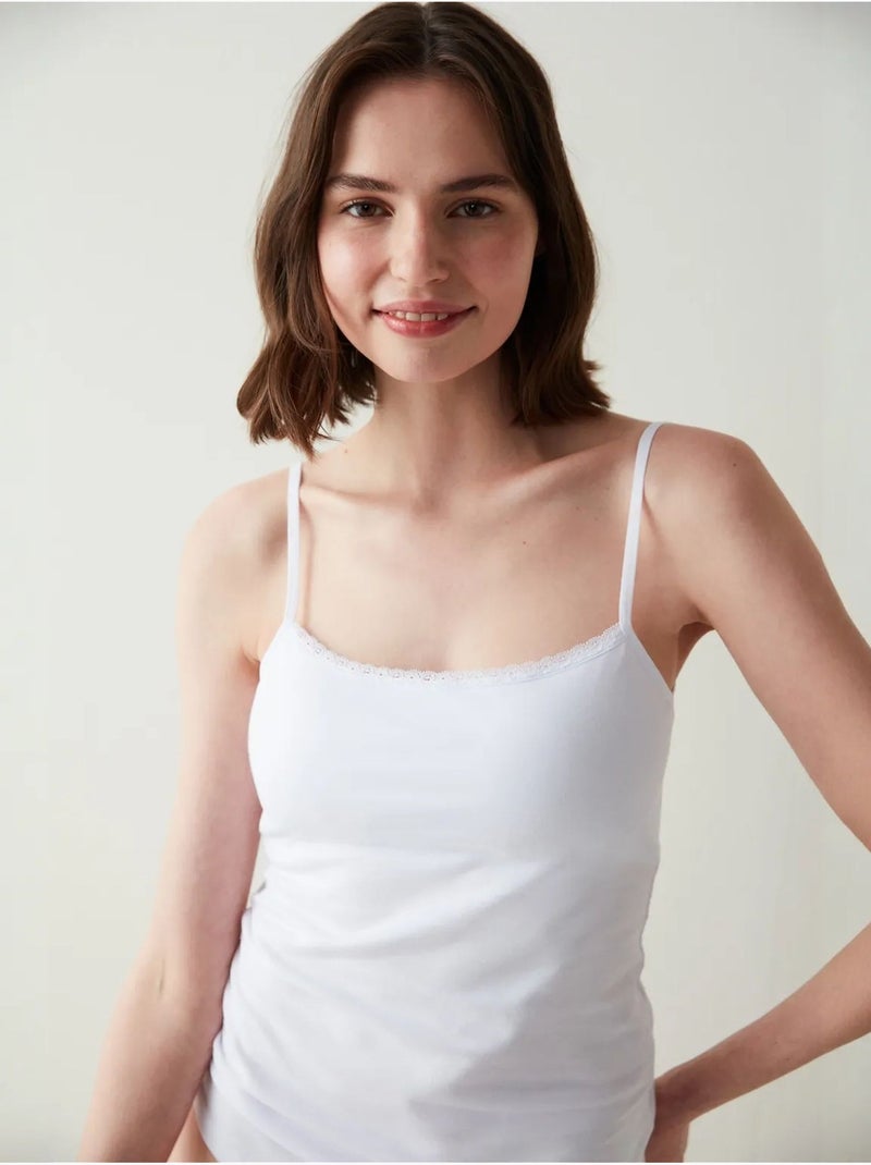 Cami cup top penti Blanc - Kiabi