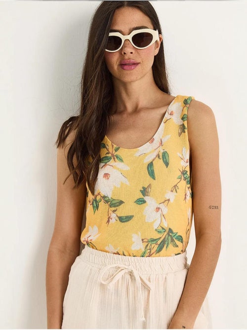 Cami fleuri en coton et élasthanne lucci - Kiabi