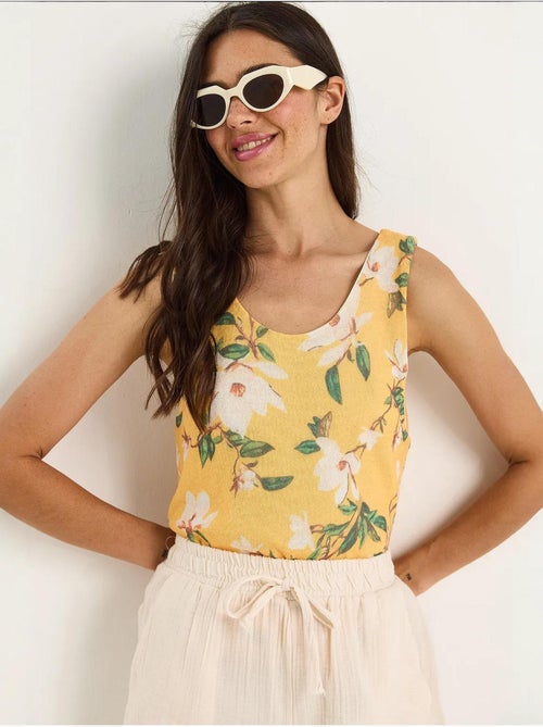 Cami fleuri en coton et élasthanne lucci - Kiabi