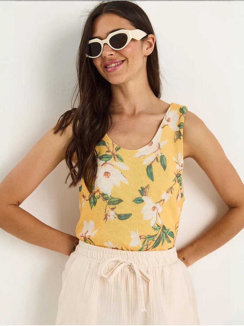 Cami fleuri en coton et élasthanne lucci Ambre - Kiabi
