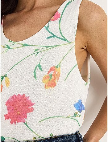Cami fleuri en coton et élasthanne lucci