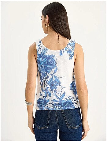 Cami fleuri en coton et élasthanne lucci