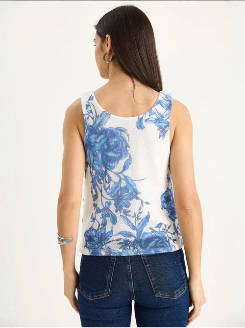 Cami fleuri en coton et élasthanne lucci - Kiabi Cami fleuri en coton et élasthanne lucci - Kiabi