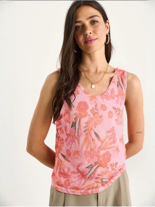 Cami fleuri en coton et élasthanne lucci - Kiabi Cami fleuri en coton et élasthanne lucci - Kiabi