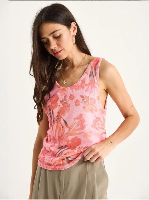 Cami fleuri en coton et élasthanne lucci - Kiabi Cami fleuri en coton et élasthanne lucci - Kiabi