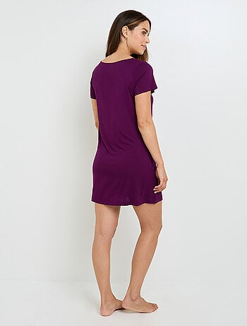 Camille chemise de nuit violet - RougeGorge Lingerie