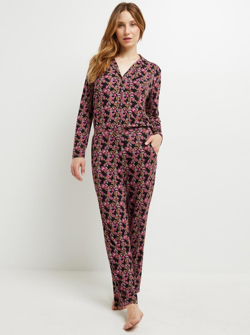 Camille pantacourt viscose Noir Multicolore - Kiabi