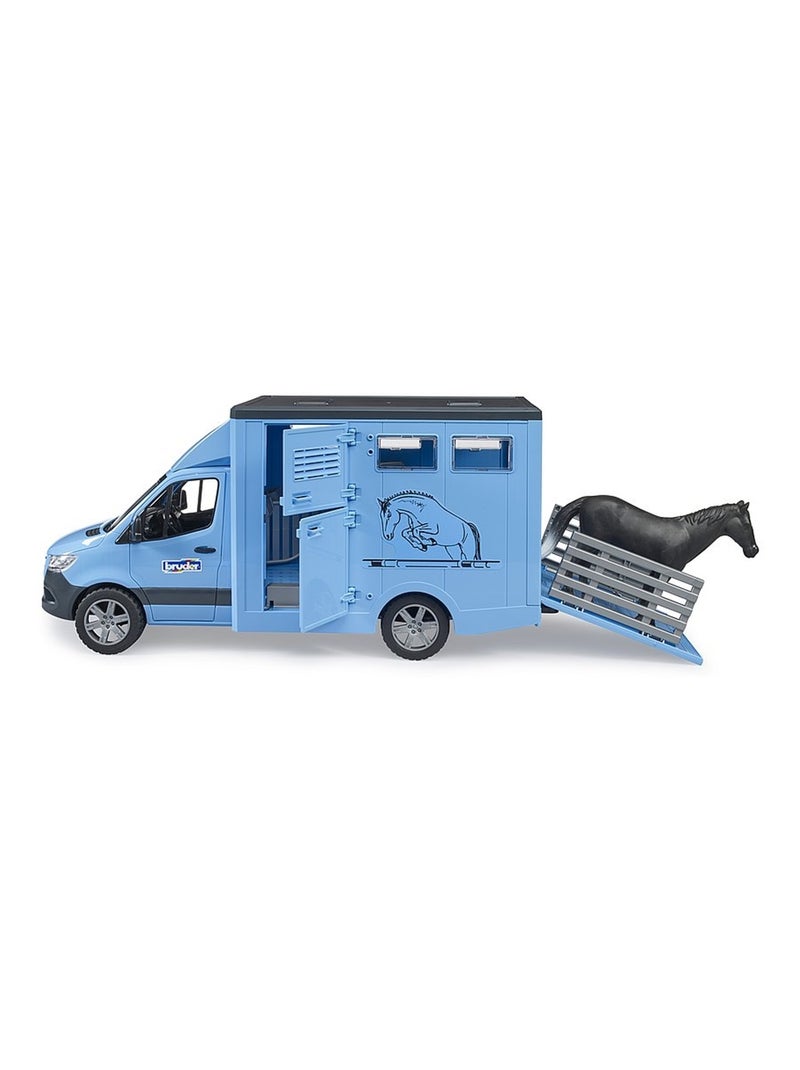 Camion Bétaillère Mercedes Benz Sprinter avec un cheval Bleu - Kiabi