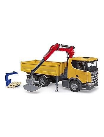 Camion de chantier Scania Super 560R avec grue et 2 palettes