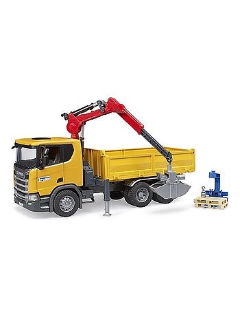 Camion de chantier Scania Super 560R avec grue et 2 palettes