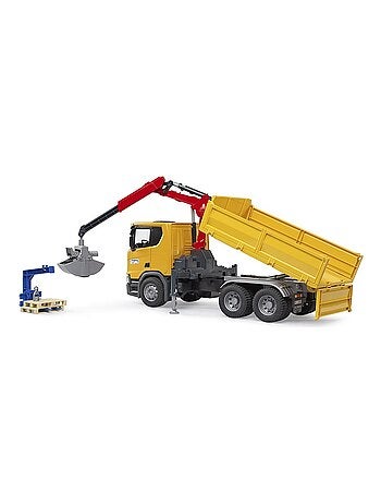 Camion de chantier Scania Super 560R avec grue et 2 palettes