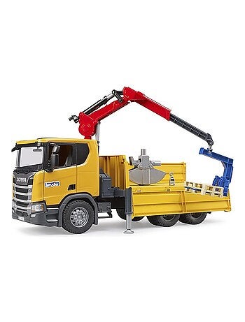 Camion de chantier Scania Super 560R avec grue et 2 palettes