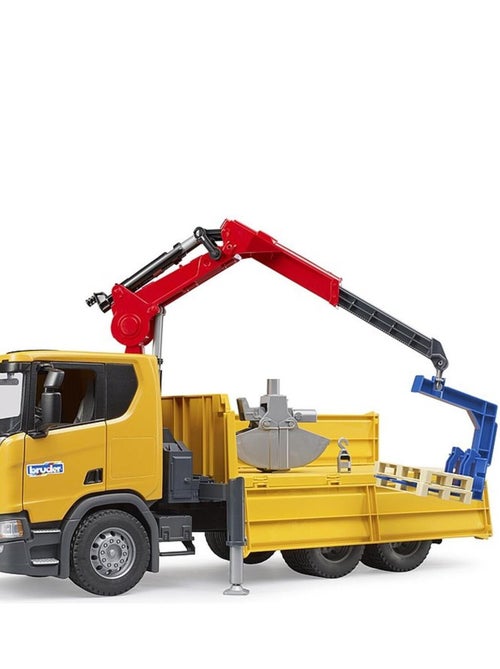 Camion de chantier Scania Super 560R avec grue et 2 palettes - Kiabi