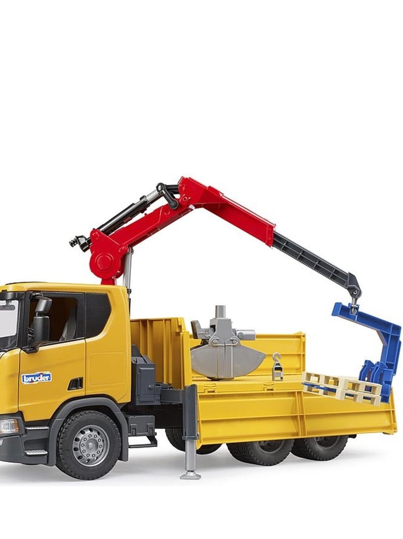 Camion de chantier Scania Super 560R avec grue et 2 palettes Jaune - Kiabi