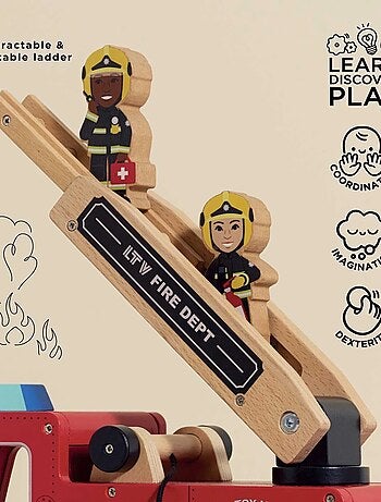 Camion de pompier en bois