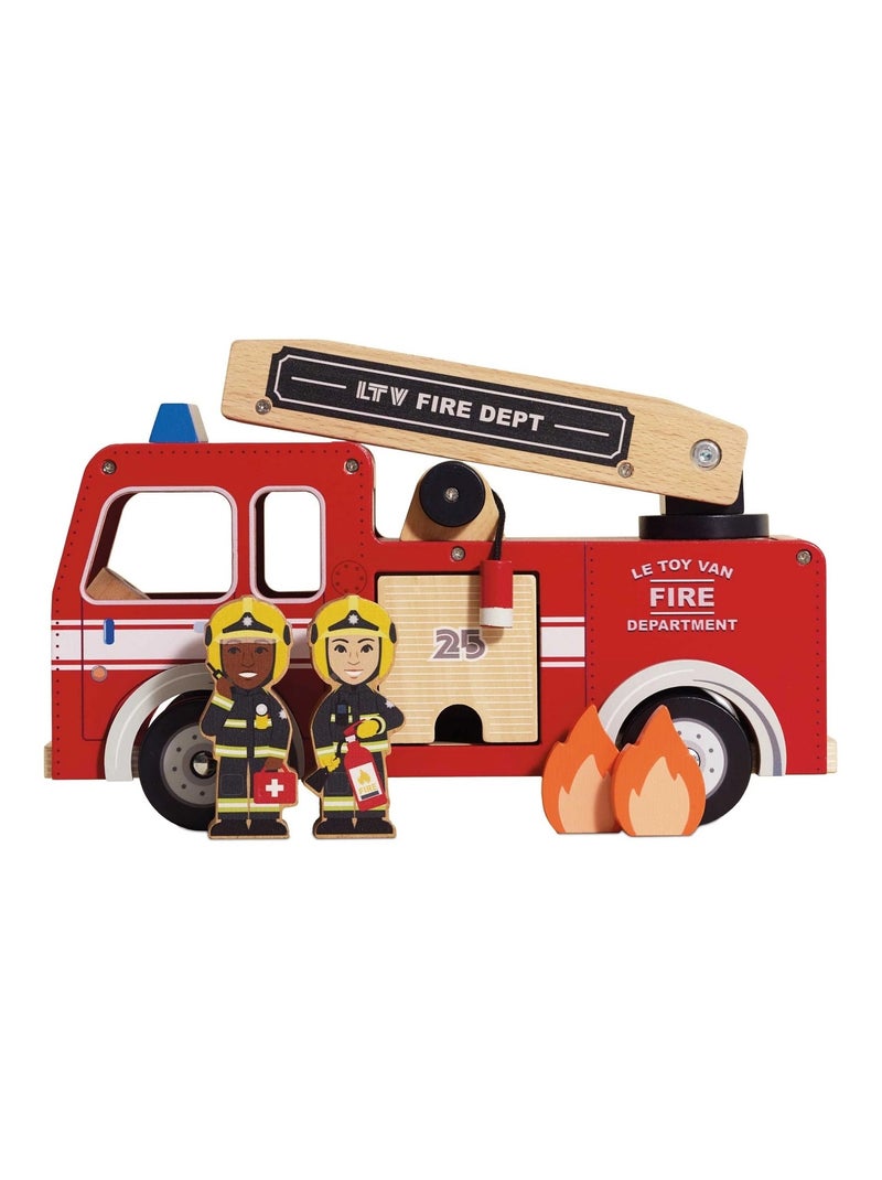 Camion de pompier en bois Rouge - Kiabi