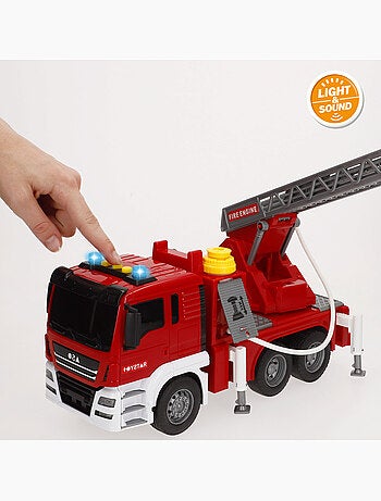 Camion de pompiers à friction avec son et lumière 1:10 speed & go