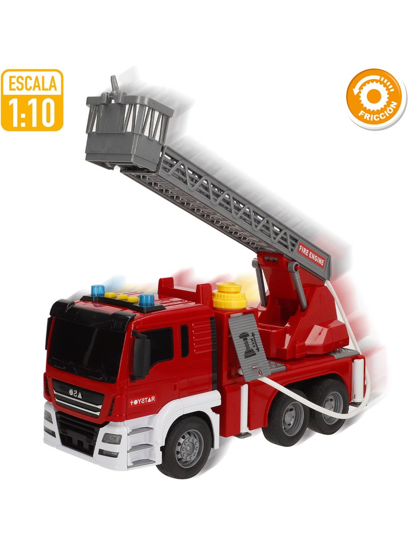 Camion de pompiers à friction avec son et lumière 1:10 speed & go N/A - Kiabi