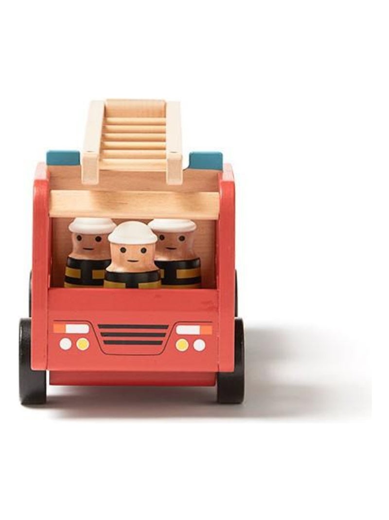 Camion de pompiers en bois Aiden en coton Rouge - Kiabi